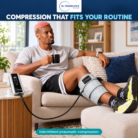 Dr. Franklyn’s Pneumatic Compression Therapy Device – Intermittent Air Compression with Universal Wrap