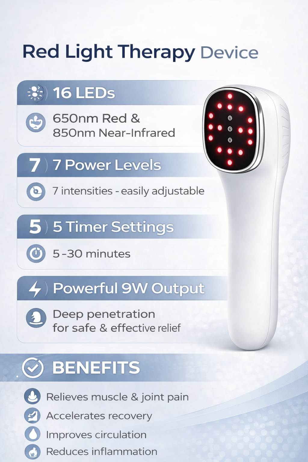 Dr. Franklyn Red & Infrared Light Therapy Lamp for Muscle & Joint Pain Relief