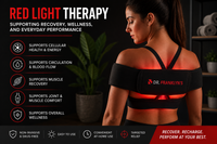 Dr. Franklyn's red light therapy wrap used on the upper back and shoulders for recovery support.