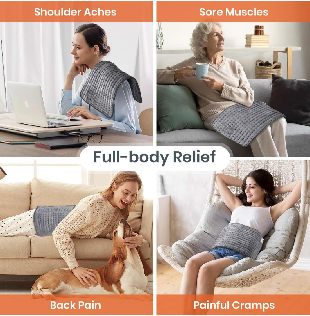 Dr. Franklyn’s Premium Heating Pad – Fast Heat Therapy for Back, Neck & Shoulder Pain