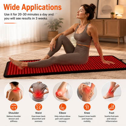 Dr. Franklyn’s Full Body Red Light Therapy Mat – 660nm Red & 850nm Near Infrared Light