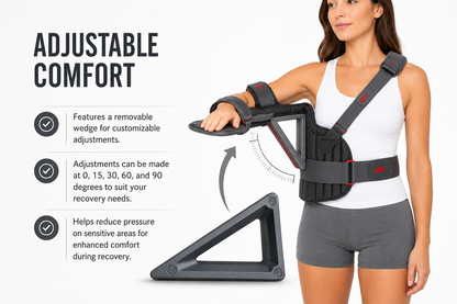 Dr. Franklyn's Deluxe Shoulder Immobilizer Brace with Adjustable Abduction Wedge | Rotator Cuff, Post Surgery & Shoulder Recovery Support