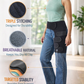 Black adjustable hip brace and groin support wrap for sciatica pain relief, hip flexor strain, and thigh compression. 3
