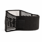 Black adjustable lower back support brace with tourmaline self-heating magnetic therapy pads and elastic compression straps. 2