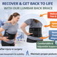 Black adjustable lower back support brace with tourmaline self-heating magnetic therapy pads and elastic compression straps. 4