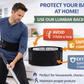Black adjustable lower back support brace with tourmaline self-heating magnetic therapy pads and elastic compression straps. 5