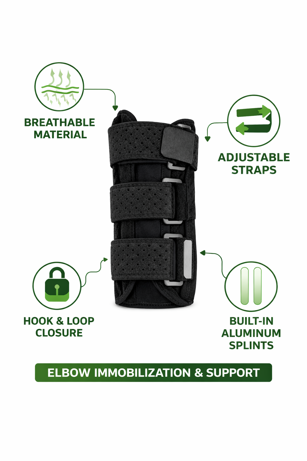 Black adjustable wrist and forearm brace with triple-strap compression and breathable mesh fabric for carpal tunnel and injury support. 1