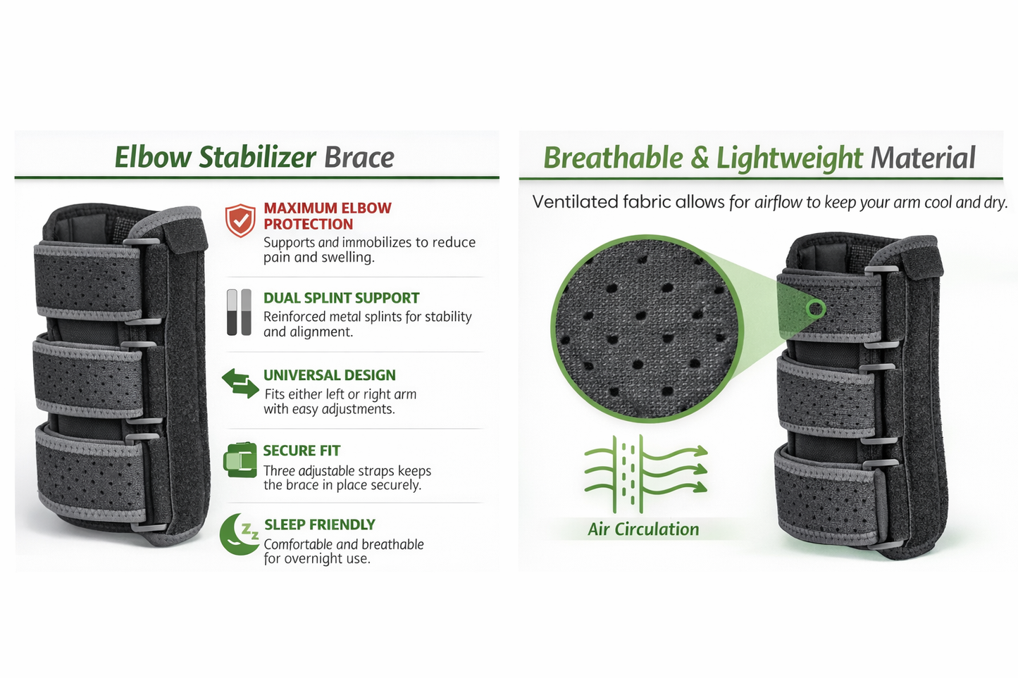 Black adjustable wrist and forearm brace with triple-strap compression and breathable mesh fabric for carpal tunnel and injury support. 2