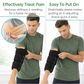 Black adjustable wrist and forearm brace with triple-strap compression and breathable mesh fabric for carpal tunnel and injury support. 4