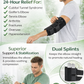 Black adjustable wrist and forearm brace with triple-strap compression and breathable mesh fabric for carpal tunnel and injury support. 5