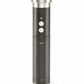 Black and silver bio-resonance frequency wand with LED light indicators and dual-button control for holistic wellness therapy. 