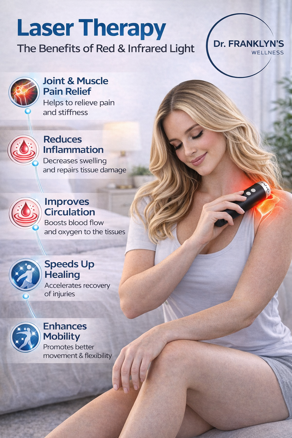 Black and silver bio-resonance frequency wand with LED light indicators and dual-button control for holistic wellness therapy. 3