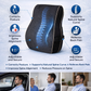 Black memory foam lumbar support pillow for office chair with ergonomic contoured design and tan piping. 2