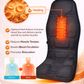 Black vibrating back and seat massager cushion with handheld remote control for chair or car use. 3