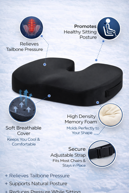  Black vibrating massage chair pad with remote control for neck, back, and thigh relief. 1