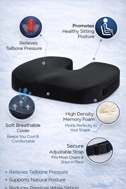  Black vibrating massage chair pad with remote control for neck, back, and thigh relief. 1