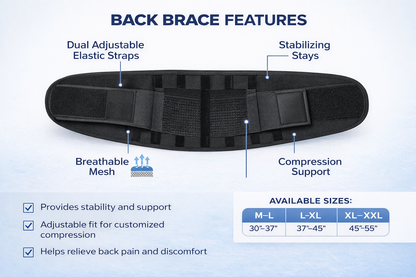 Dr. Franklyn’s LSO 625 Lumbar Support Back Brace – Adjustable Lower Back Pain Relief & Posture Corrector