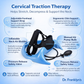 Cervical neck traction stretcher with air pump and adjustable straps for neck pain relief and spine decompression. 4