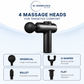 Dr. Franklyn’s Compact Deep Tissue Massage Gun with 4 Massage Heads