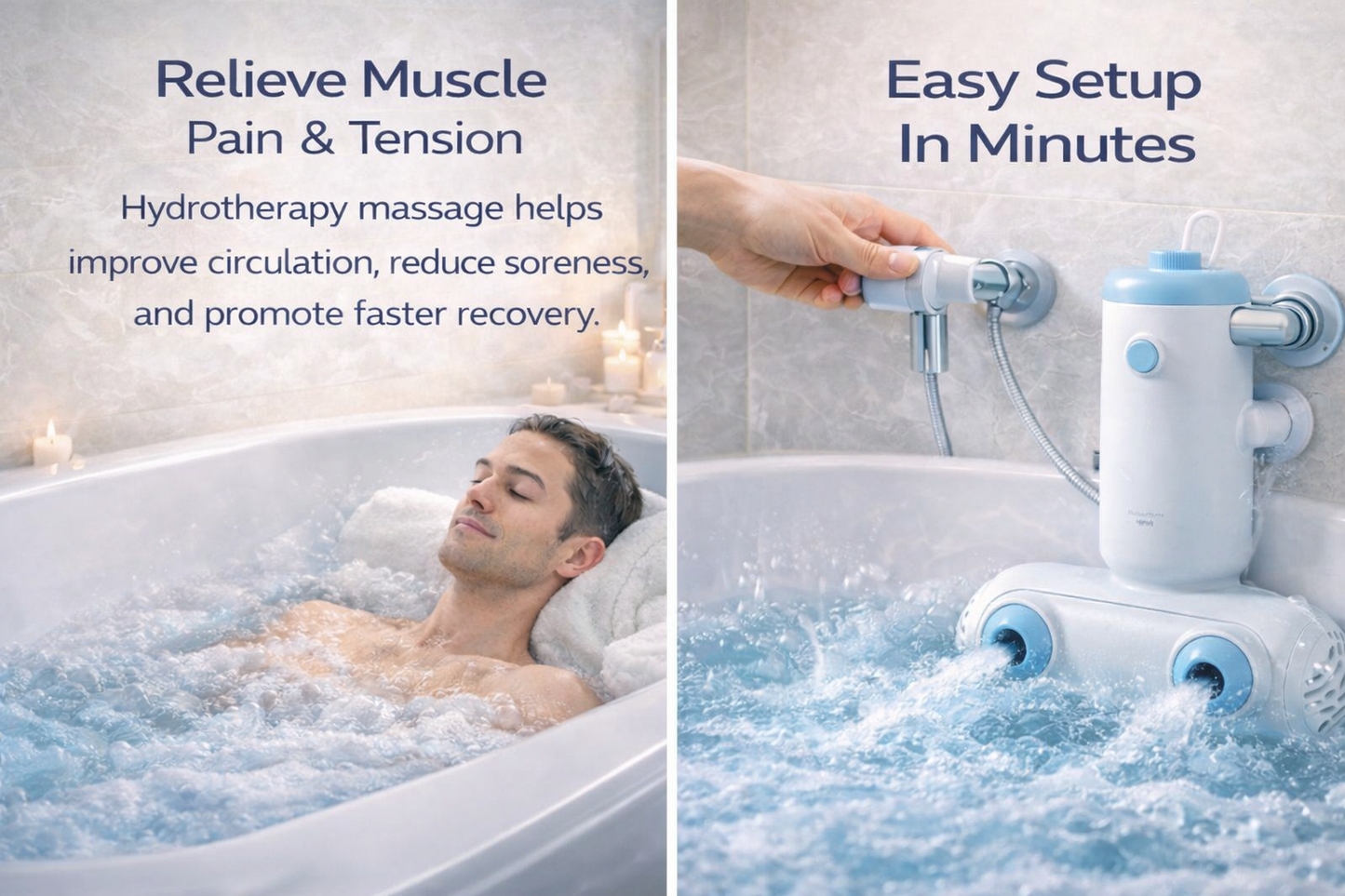 Dr. Franklyn’s Hydrotherapy Spa Jets – Portable Whirlpool Jet Spa Bath System for Tub | Muscle & Joint Relief