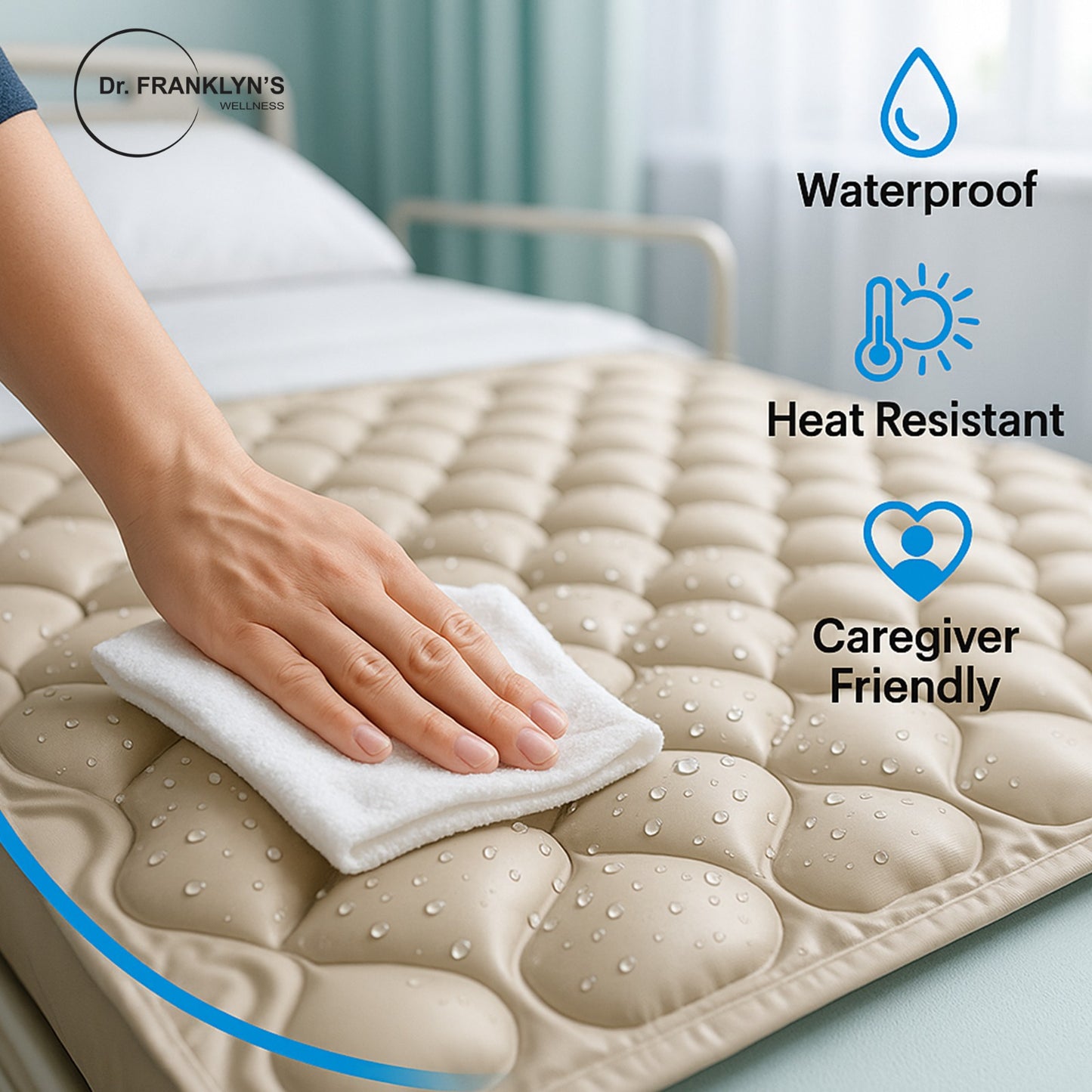 Dr. Franklyn’s Wellness alternating pressure mattress pad with electric pump for pressure sore relief and bedsores. 4