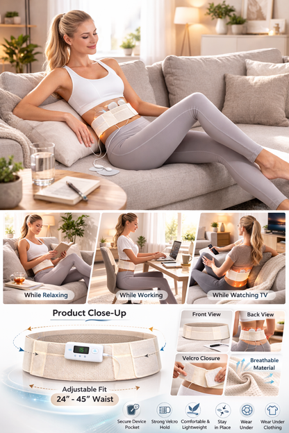 Dr. Franklyn’s Adjustable EMS/TENS Compression Belt – Waist, Back & Muscle Support