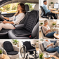Ergonomic black seat cushion with back support and breathable bubble design for office chair comfort. 5