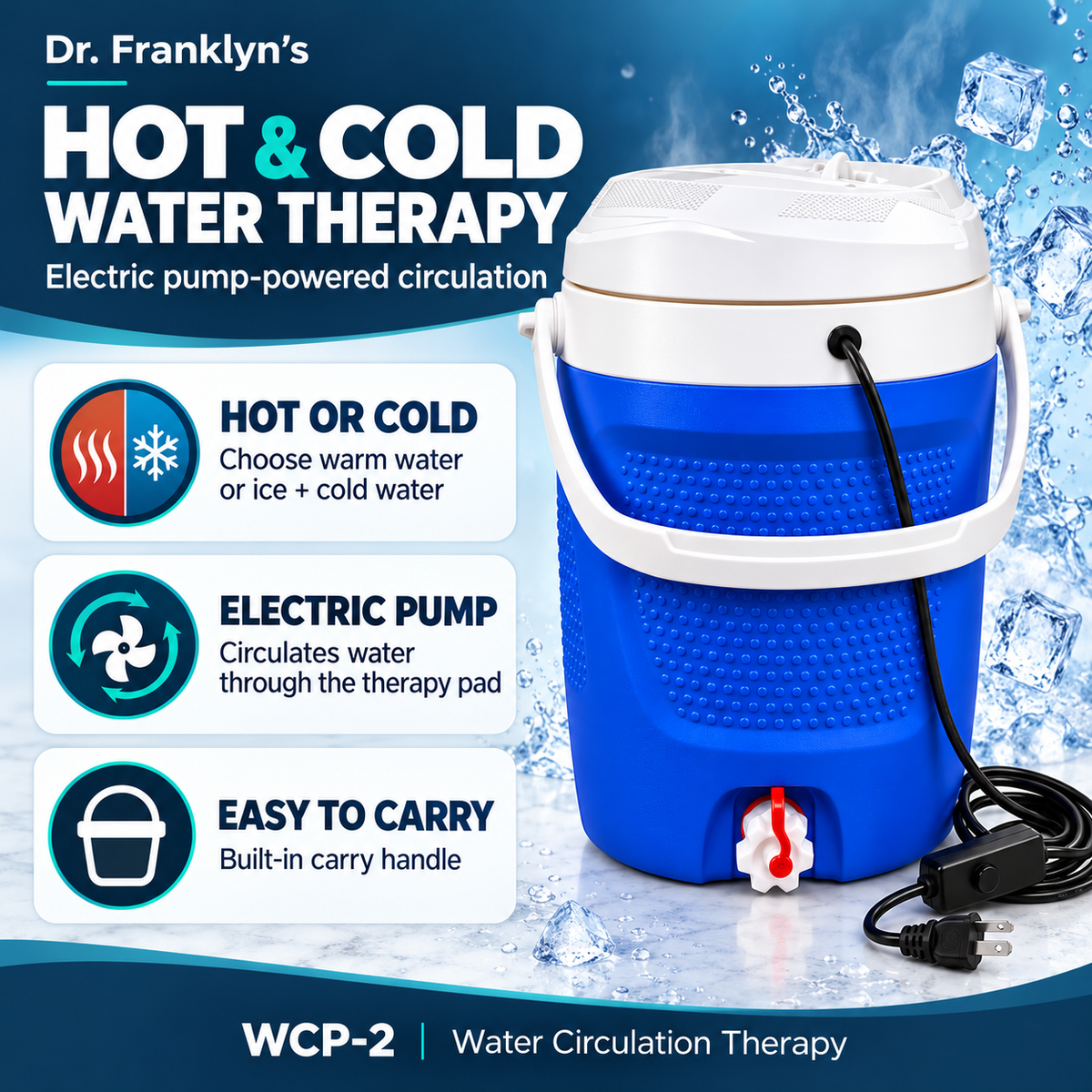 Dr. Franklyn’s Hot & Cold Water Therapy System – Alternating Circulation Therapy for Pain Relief & Recovery