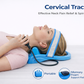Inflatable neck traction device with adjustable strap and hand pump for cervical spine relief. 2