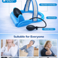 Inflatable neck traction device with adjustable strap and hand pump for cervical spine relief. 5