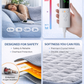 Large electric heating pad for back and shoulder pain relief with 6 heat settings, auto-shutoff timer, and soft microplush fabric. 3
