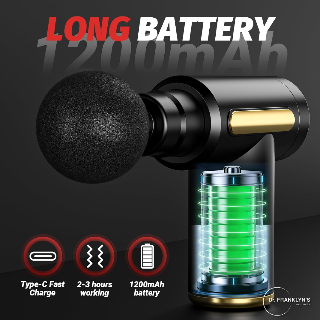 Dr. Franklyn’s Deep Tissue Percussion Gun Massager – Muscle Recovery & Pain Relief Device