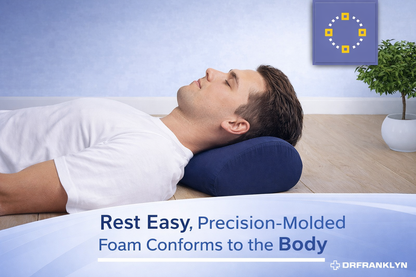 Dr. Franklyn’s Round Cervical Support Roll – Memory Foam Neck & Back Support Roller for Pain Relief, Posture Alignment & Multi-Use Comfort