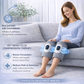 Pair of gray cordless air compression leg massagers with built-in LCD control panels for calf muscle recovery and circulation. 2