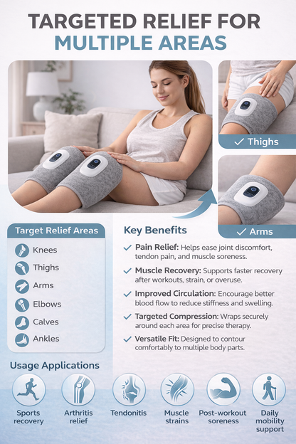 Pair of gray cordless air compression leg massagers with built-in LCD control panels for calf muscle recovery and circulation. 4