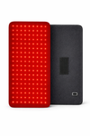 Portable red light therapy wrap with dual-sided design showing 120 LED diodes and black fabric backing with Velcro strap. 