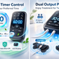 Rechargeable Dual-Channel TENS EMS Muscle Stimulator with 7 Blue Muscle Shield Electrode Pads and USB Charging Cable for Full Body Pain Relief and Recovery. 2