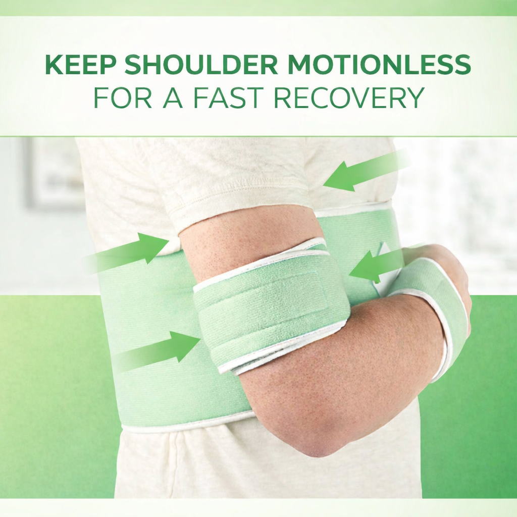 Shoulder cold compression therapy brace with arm sling for pain relief and injury support. 2