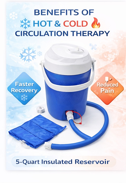 Blue insulated beverage cooler with spigot tap and carry handle for camping and outdoor use. 4