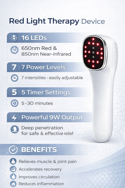 Dr. Franklyn Red & Infrared Light Therapy Lamp for Muscle & Joint Pain Relief