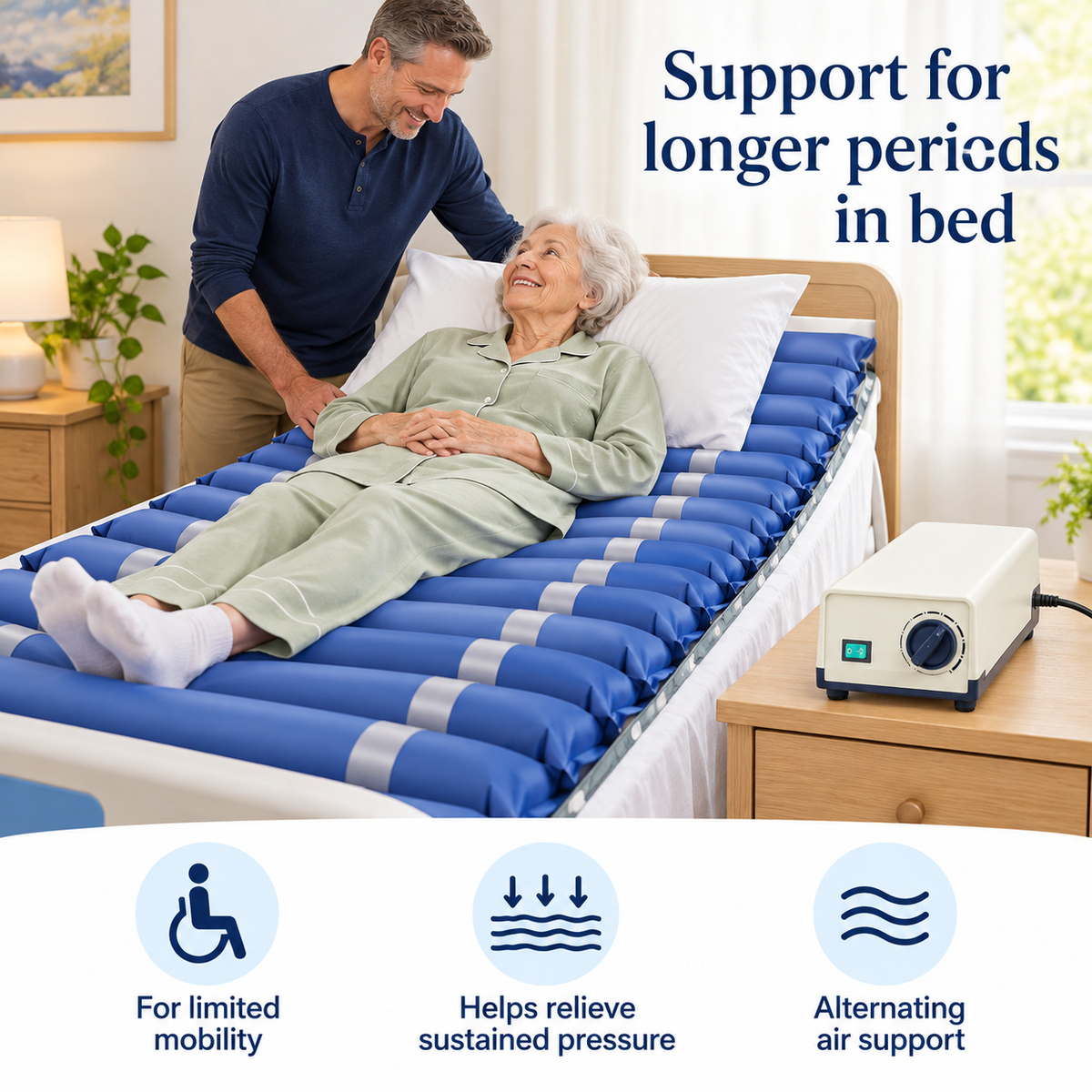 Dr. Franklyn’s Alternating Pressure Air Mattress Overlay with Adjustable Pump