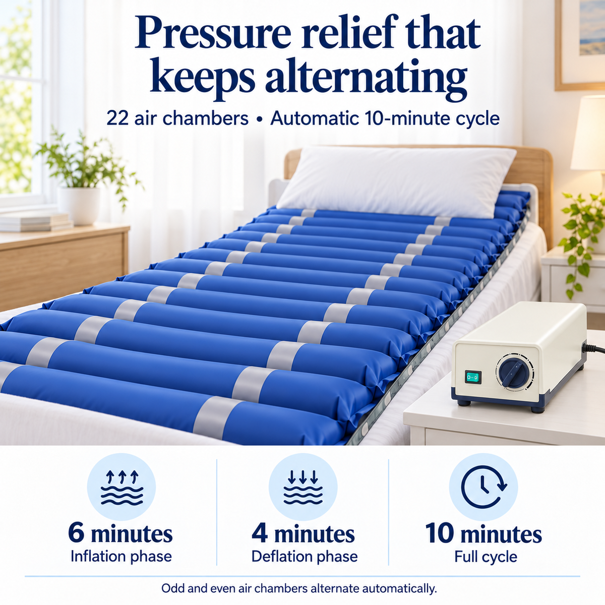 Dr. Franklyn’s Alternating Pressure Air Mattress Overlay with Adjustable Pump