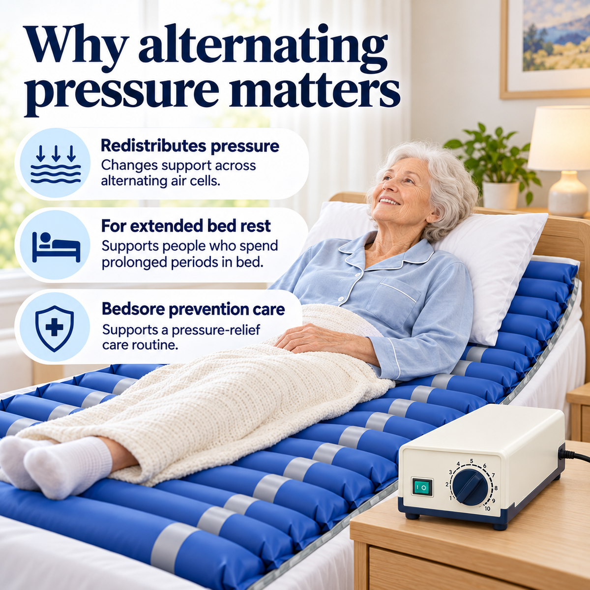 Dr. Franklyn’s Alternating Pressure Air Mattress Overlay with Adjustable Pump