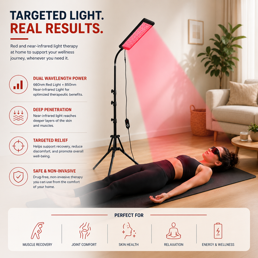 Dr. Franklyn’s Red & Near-Infrared Light Therapy Lamp – Adjustable LED Recovery Panel for Wellness & Recovery