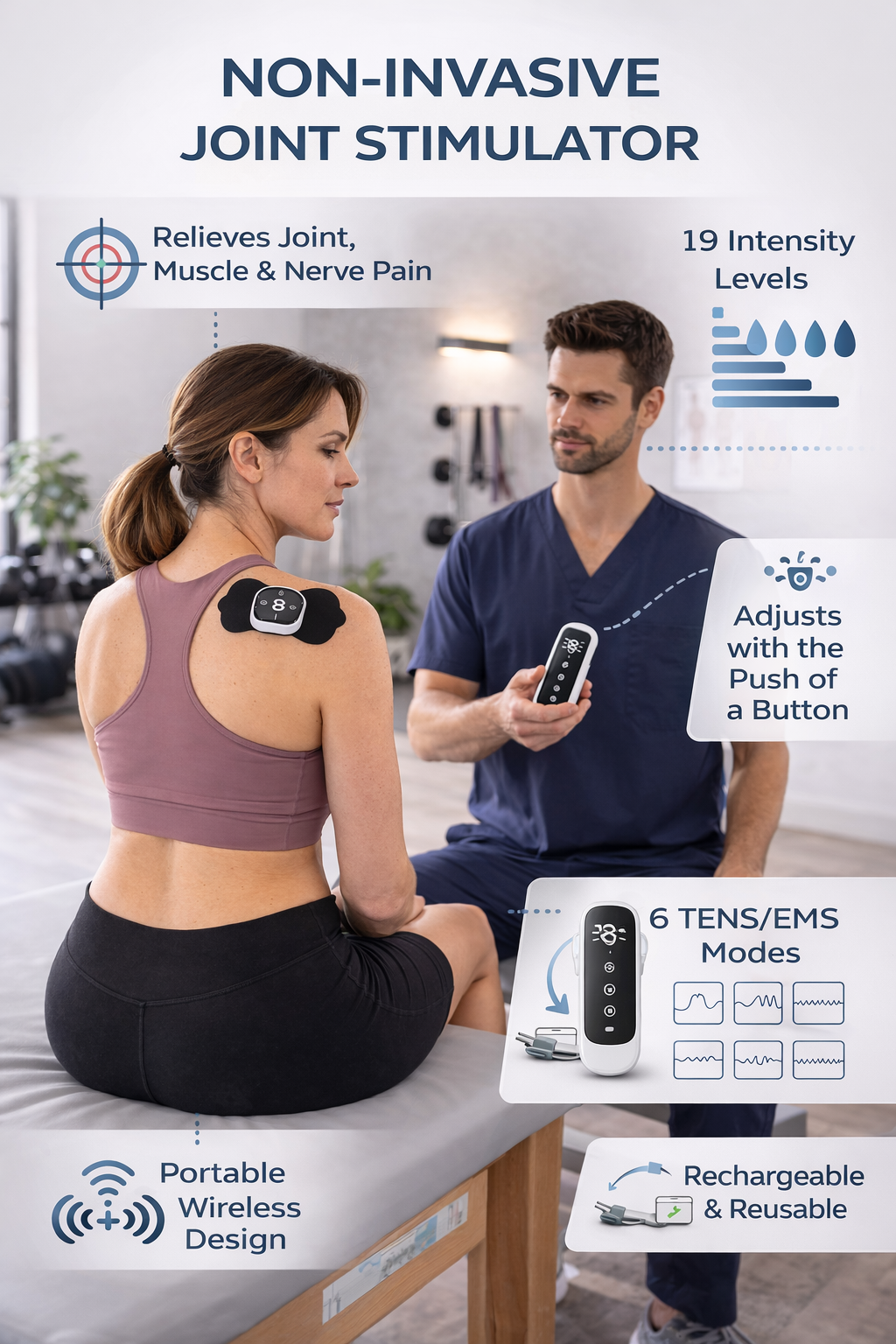 EMS muscle stimulator pad with wireless remote control for abdominal and body muscle training device 3