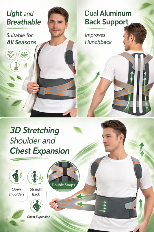Adjustable back posture corrector for lower back pain relief and shoulder support - breathable mesh design. 1
