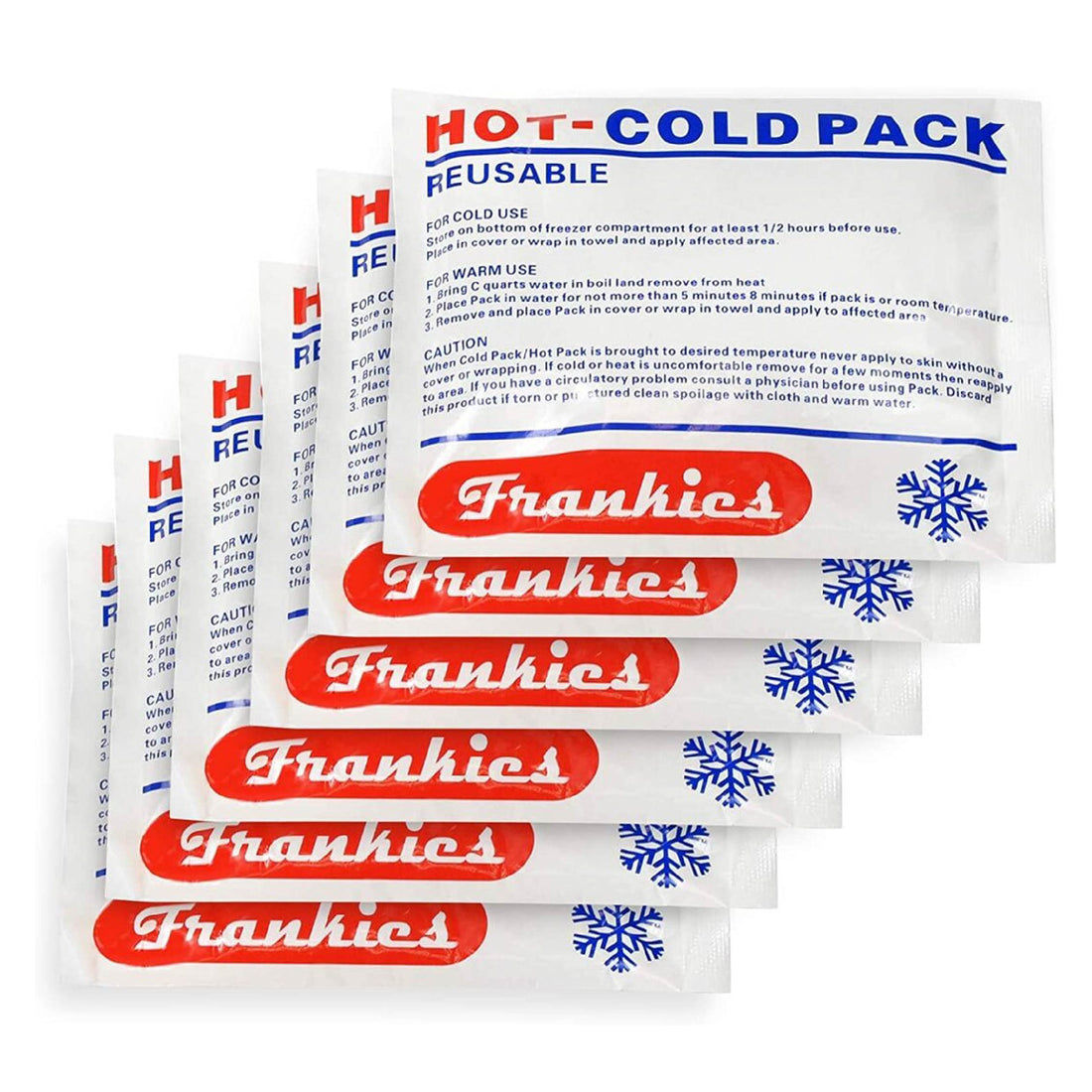 Reusable Hot and Cold Gel Packs (5" x 6", 6 Pack)