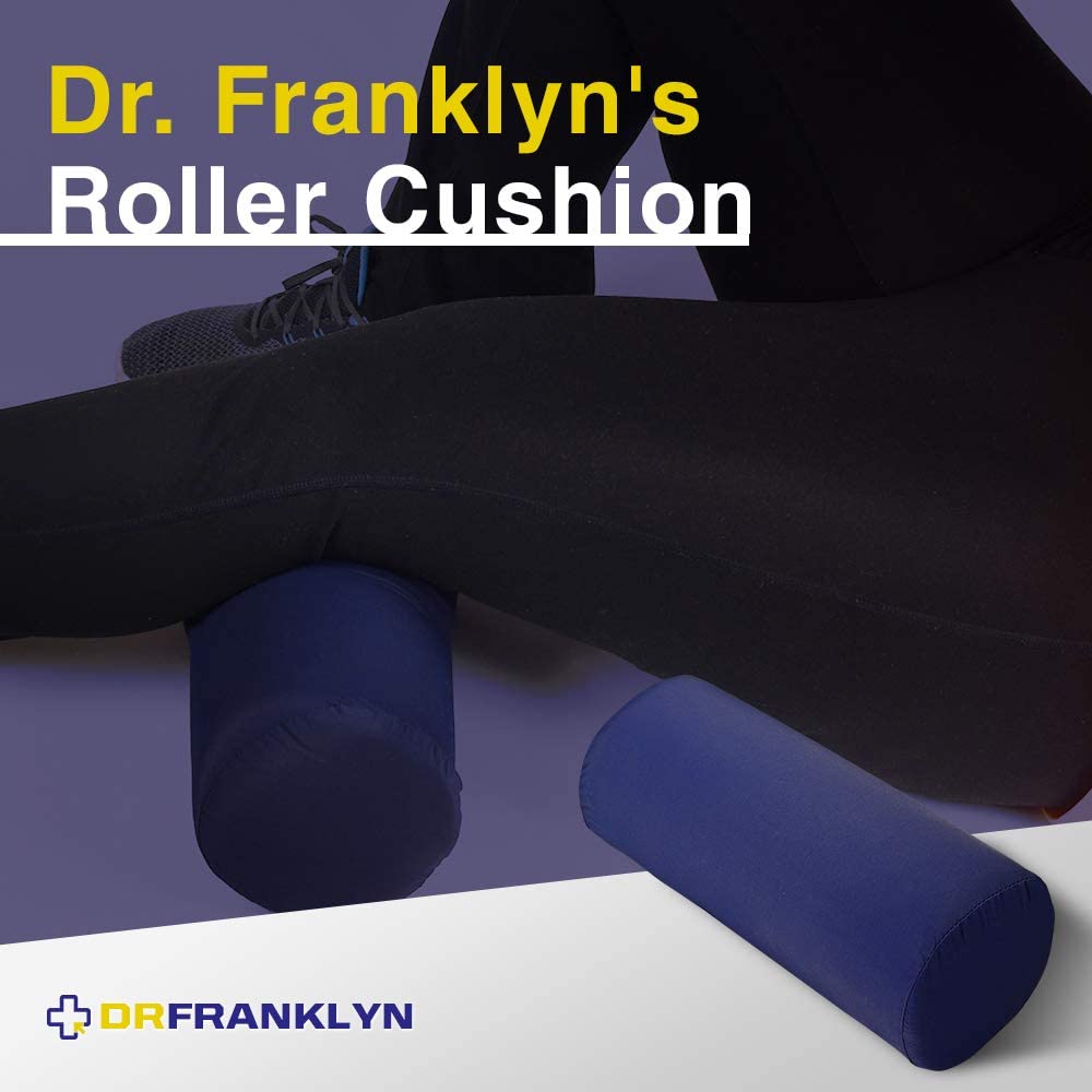 Round Cervical Roller Cushion Bolster Pillow with Removable Cover 