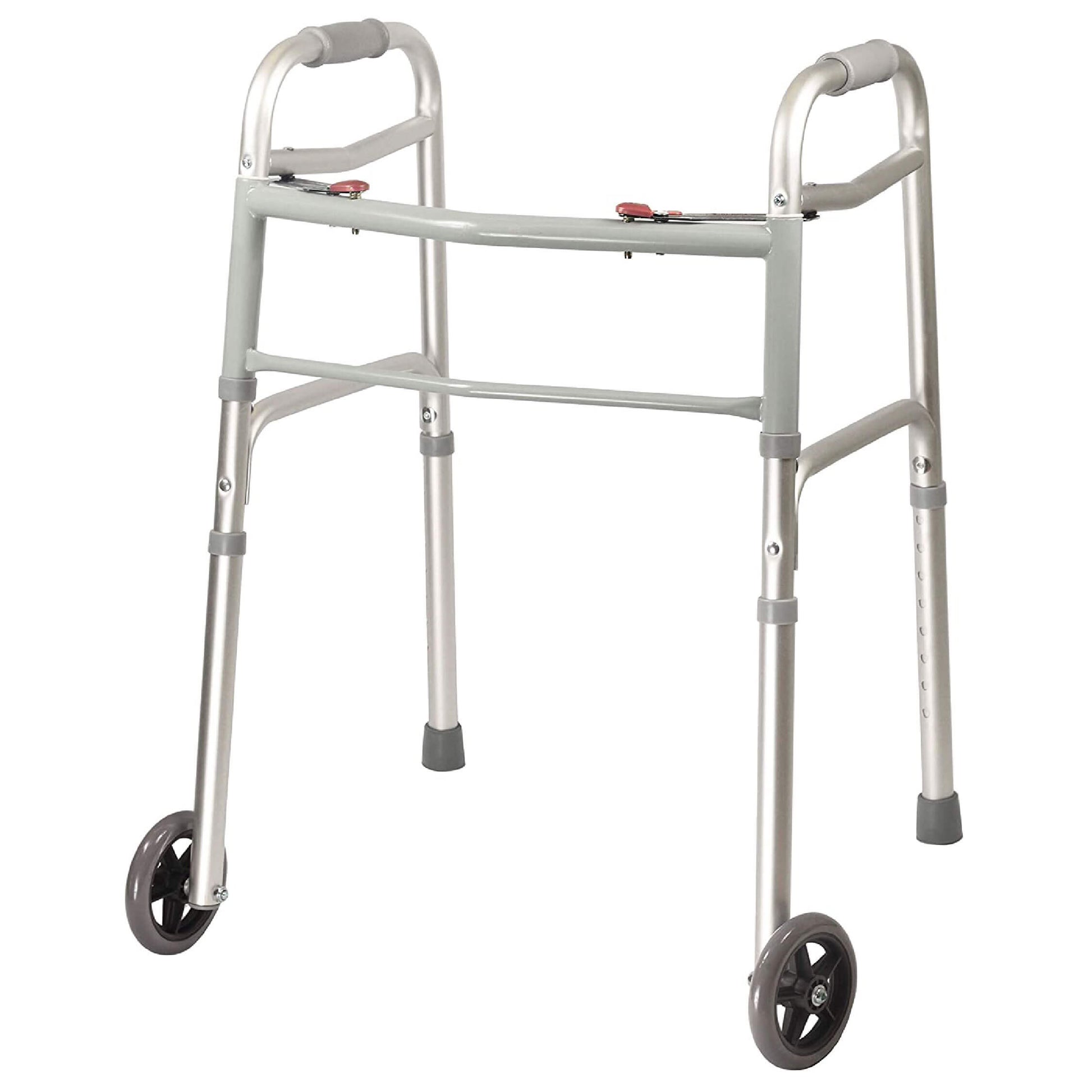 Foldaway Walker with Fixed 5-Inch Front Wheels