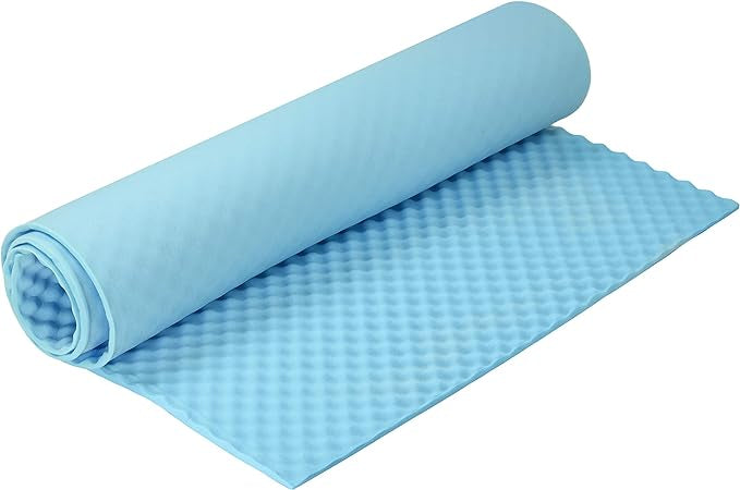 Dr. Franklyn's Convoluted Egg Crate Mattress Pad - Ventilated Mattress Topper - Provides Extra Comfort & Support for Beds Campers and More (Twin, Blue)